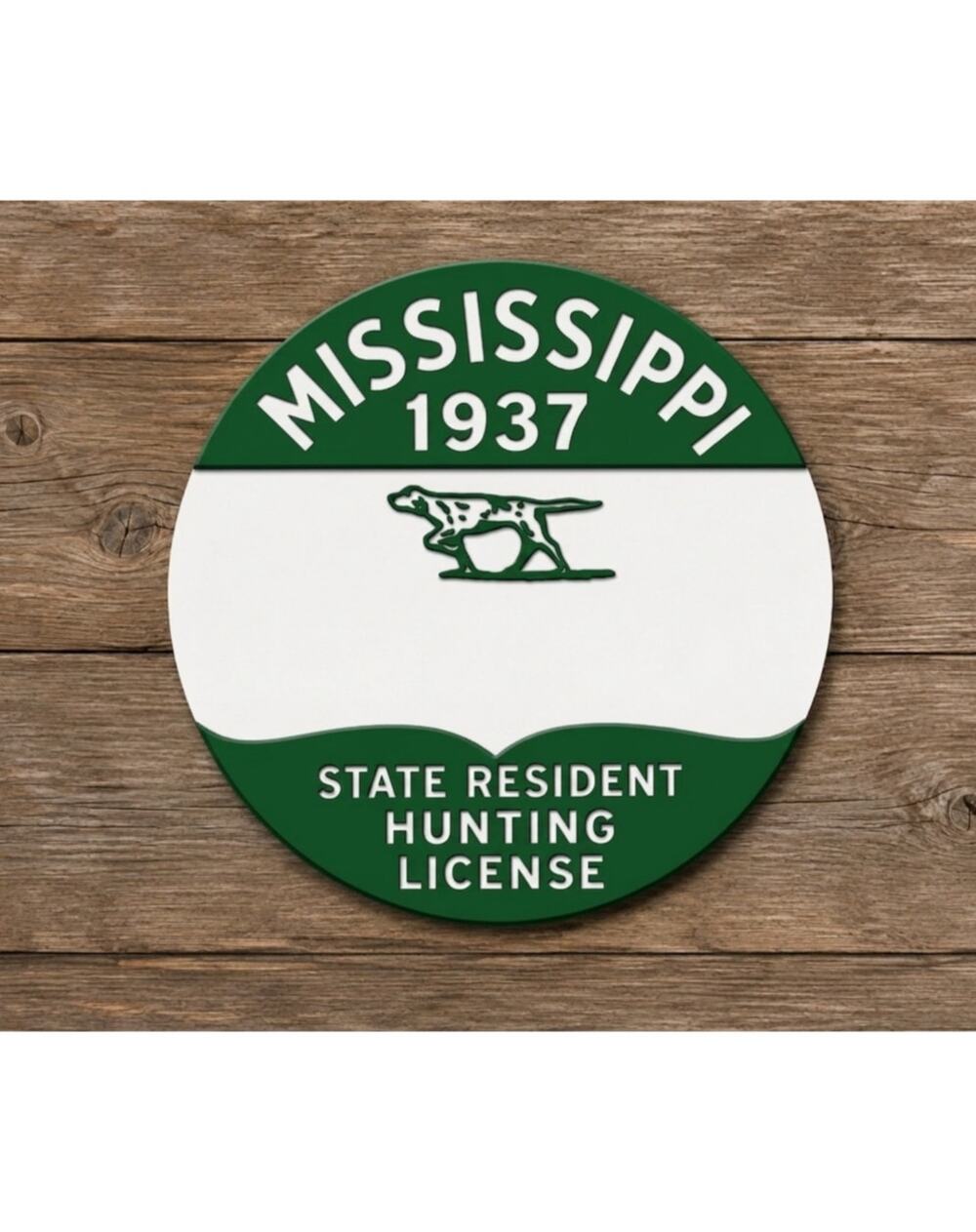 Mississippi State Resident Hunting License Sign DNR Dept Natural Resources Game